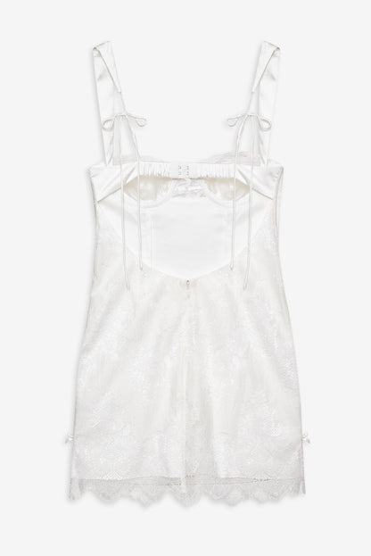 For Love and Lemons Allira Lace Mini Dress - White