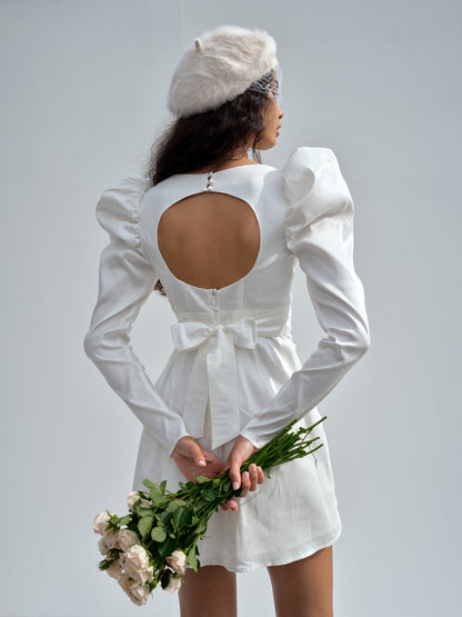 For Love and Lemons Etta Mini Dress - White