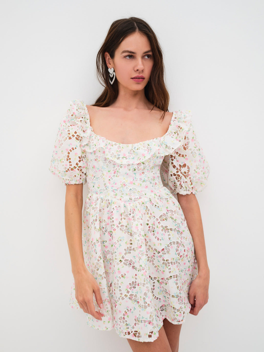 For Love and Lemons Magnolia Mini Dress - White