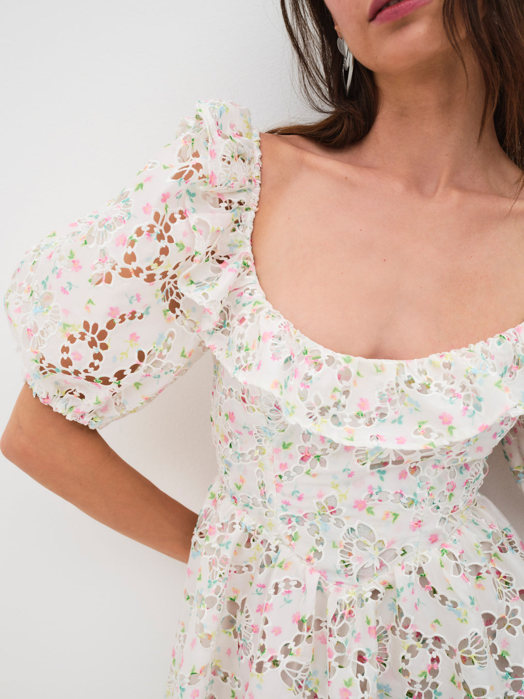 For Love and Lemons Magnolia Mini Dress - White