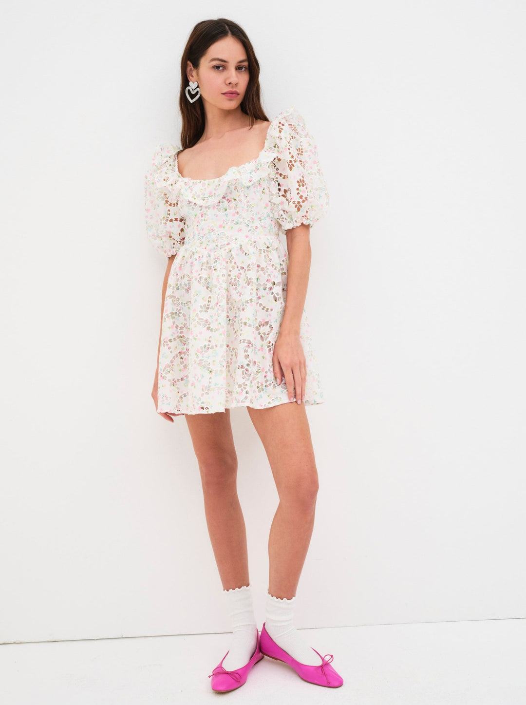 For Love and Lemons Magnolia Mini Dress - White