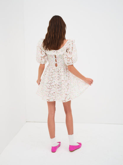 For Love and Lemons Magnolia Mini Dress - White