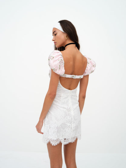 For Love and Lemons London Mini Dress - White