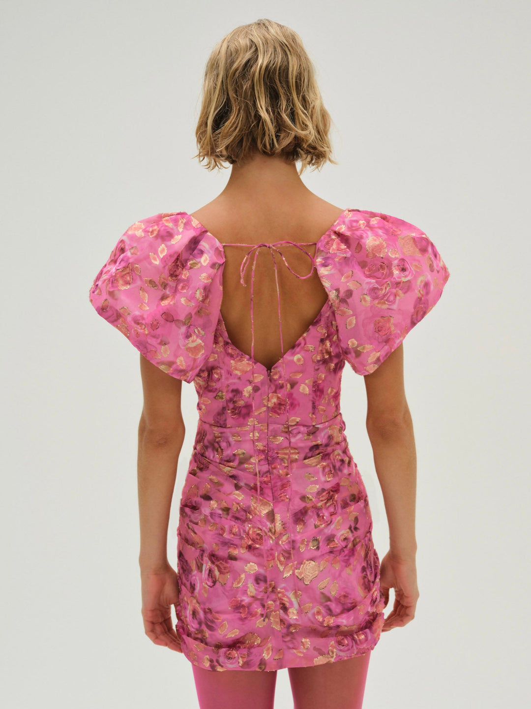 For Love and Lemons Blurred Roses Mini Dress - Pink