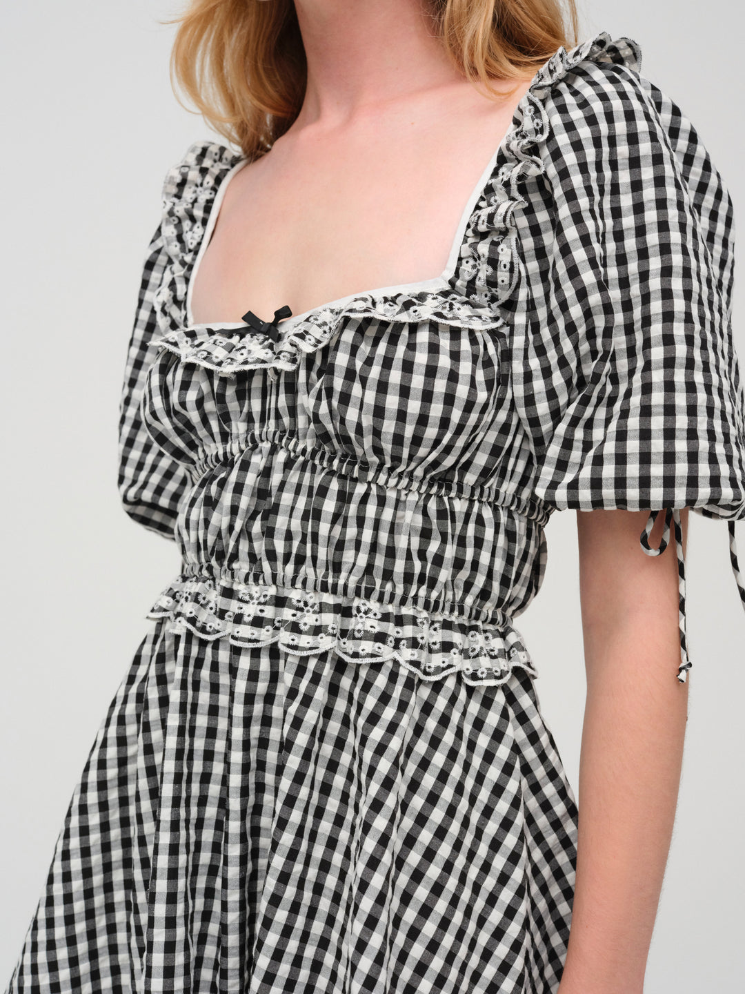 For Love and Lemons Jackson Mini Dress - Black Gingham