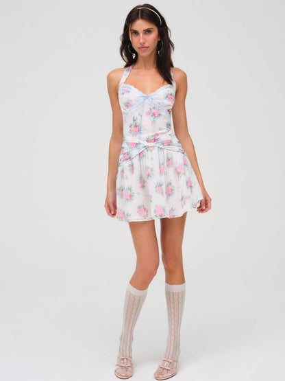 For Love and Lemons Doily Bouquet Mini Dress - White