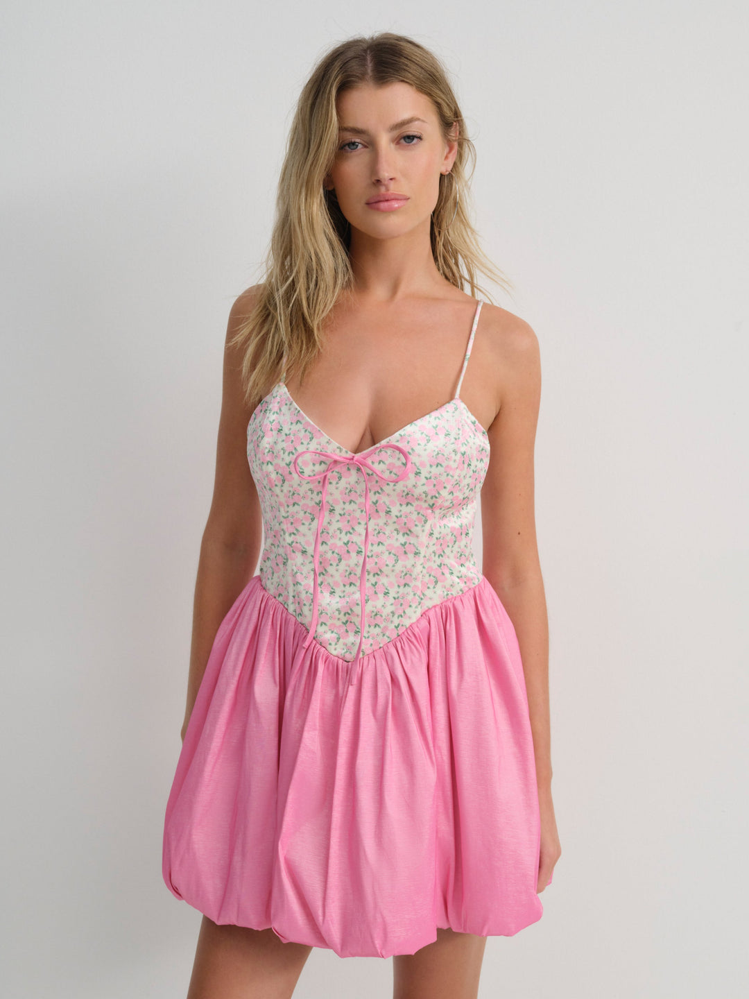 For Love and Lemons Berry Bud Bubble Mini Dress - Pink