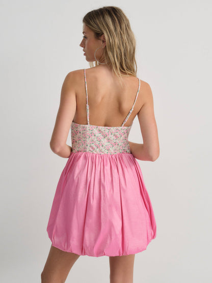 For Love and Lemons Berry Bud Bubble Mini Dress - Pink