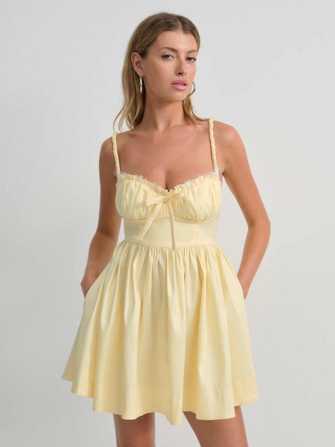 For Love and Lemons Doris Mini Dress - Yellow