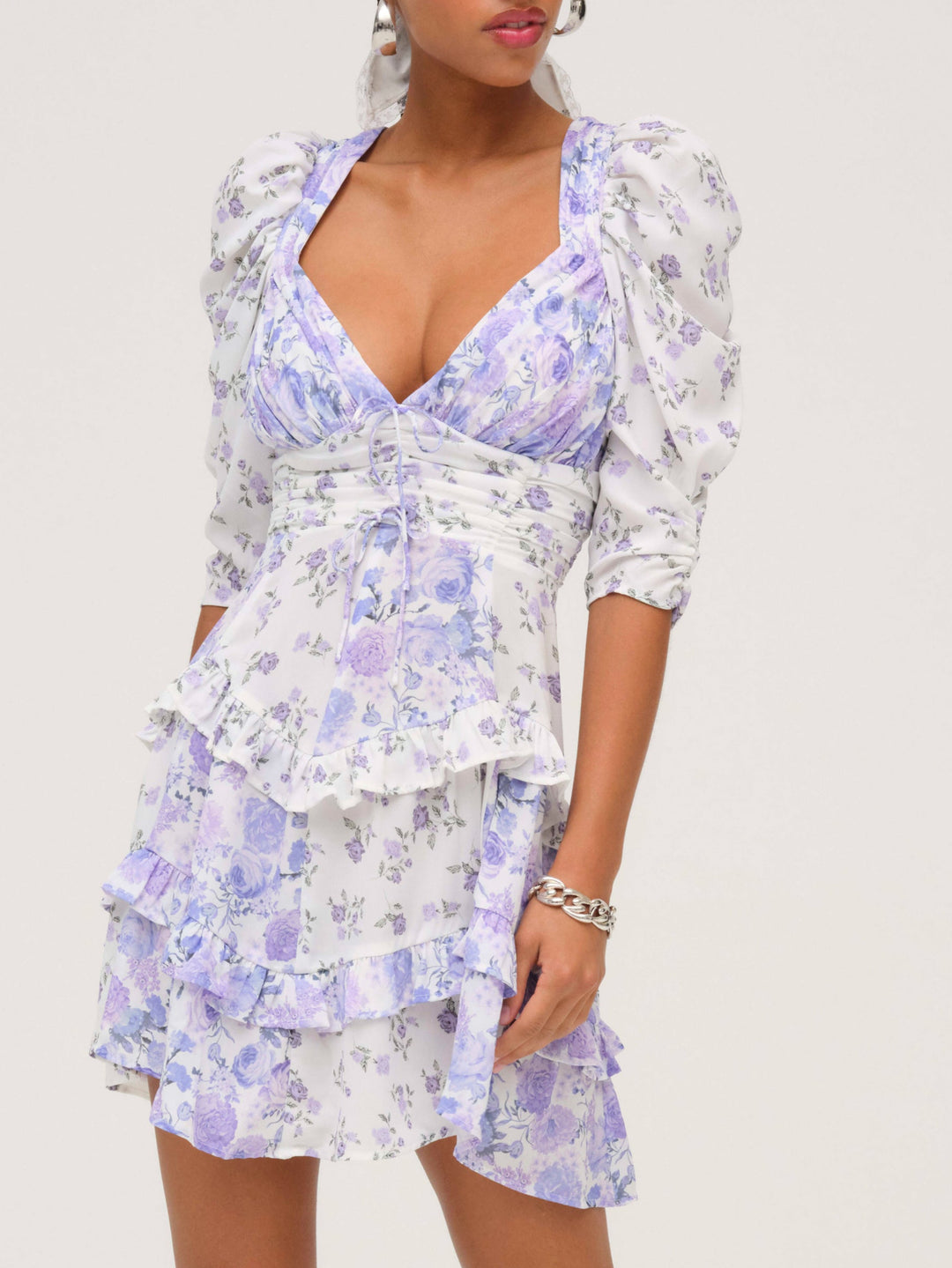For Love and Lemons Rosalyn Mini Dress - Purple