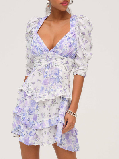 For Love and Lemons Rosalyn Mini Dress - Purple