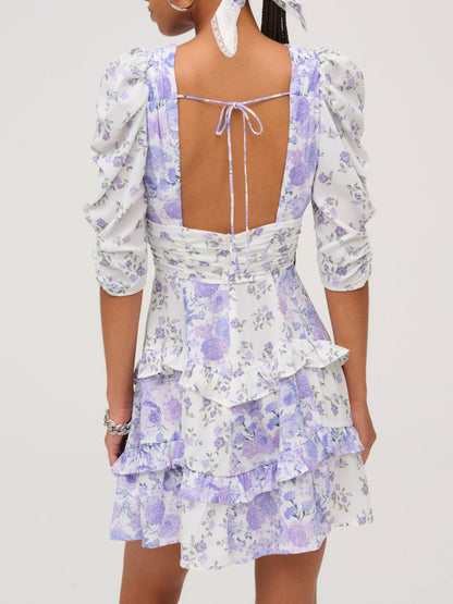 For Love and Lemons Rosalyn Mini Dress - Purple