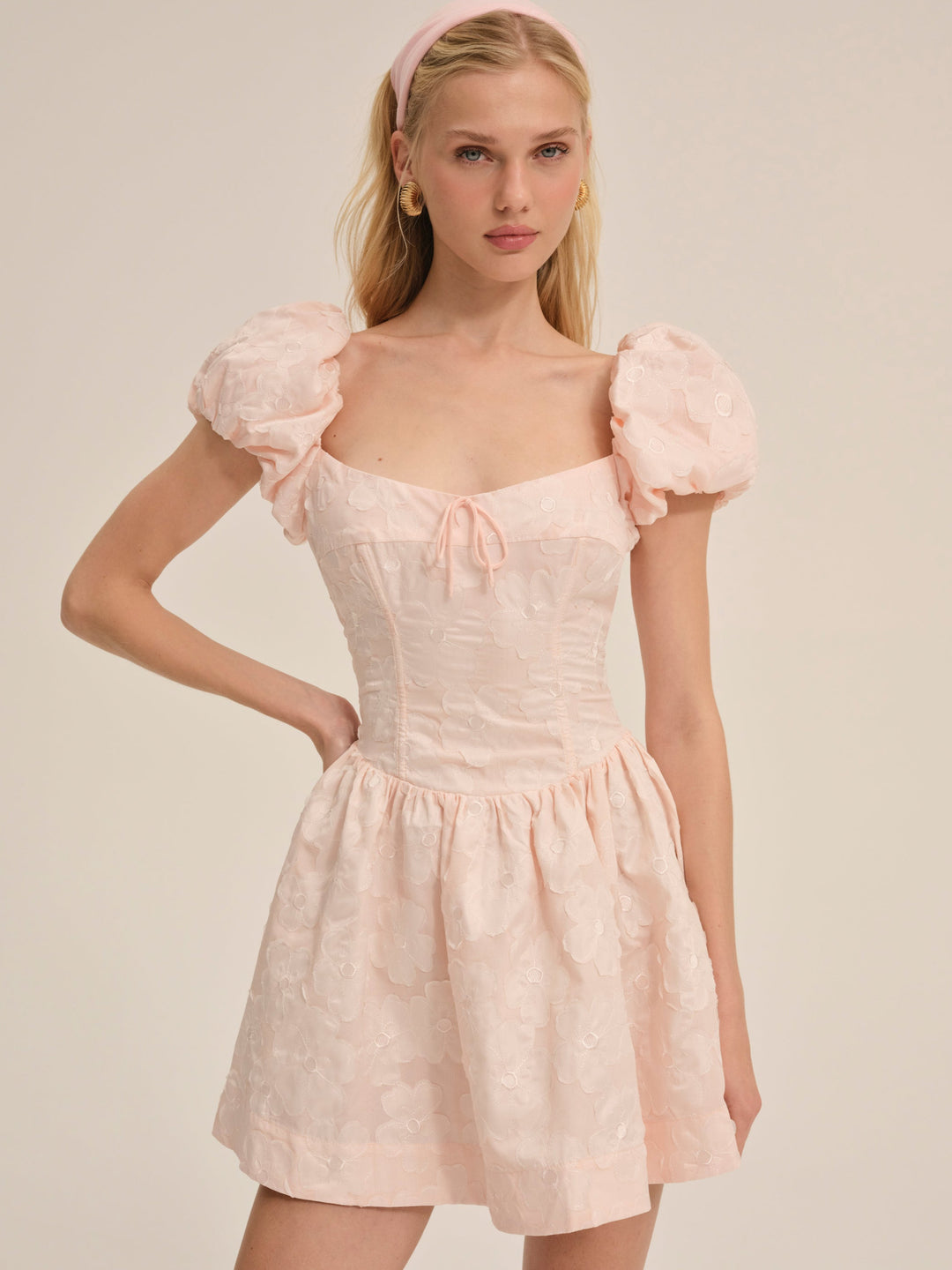 For Love and Lemons Florence Mini Dress - Peach