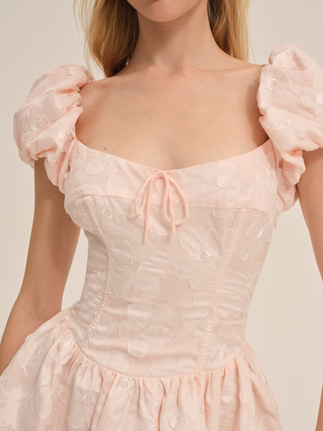 For Love and Lemons Florence Mini Dress - Peach