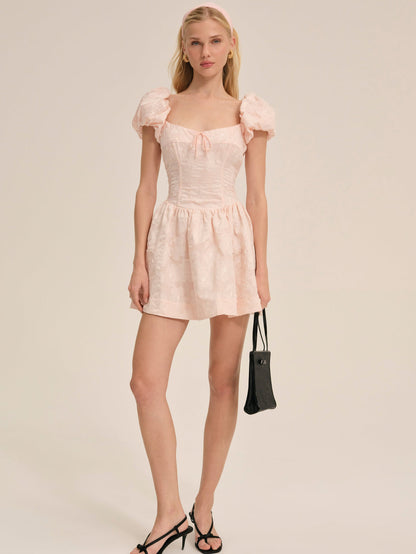 For Love and Lemons Florence Mini Dress - Peach