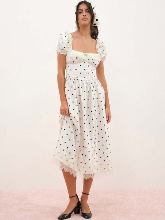 For Love and Lemons Ines Midi Dress - Cream