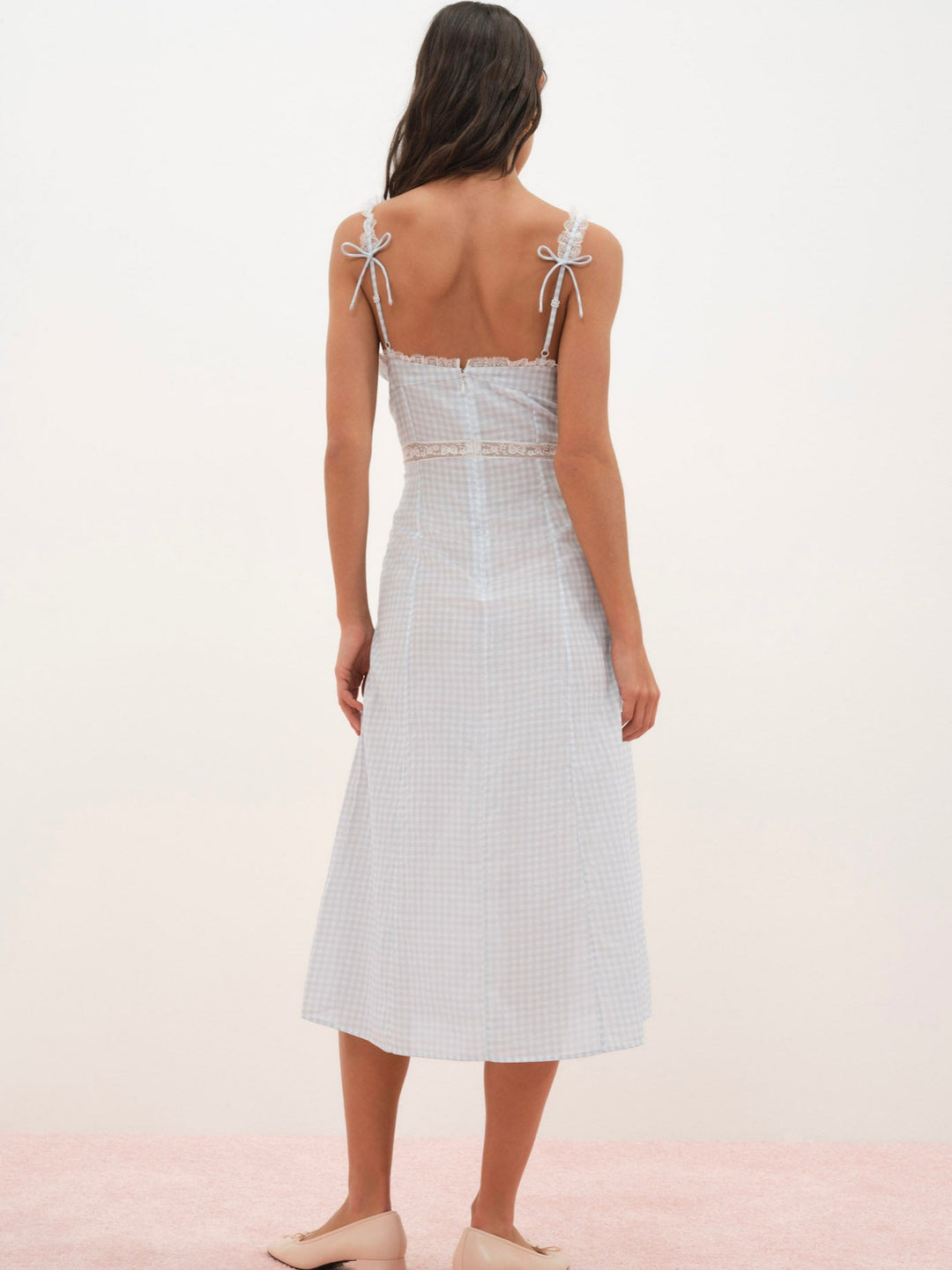 For Love and Lemons Bluebell Gingham Midi Dress - Blue