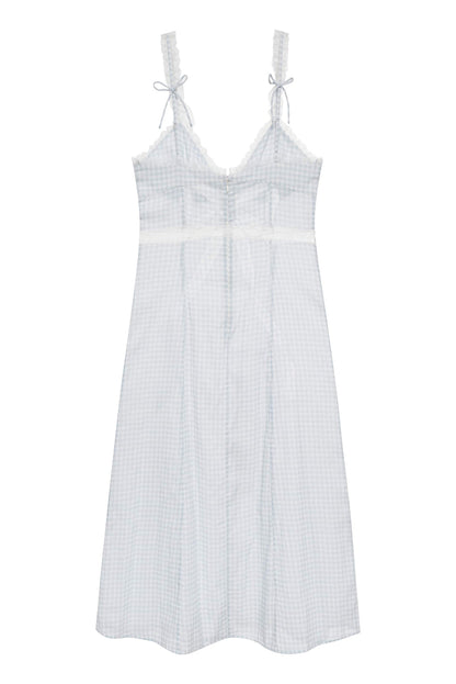 For Love and Lemons Bluebell Gingham Midi Dress - Blue