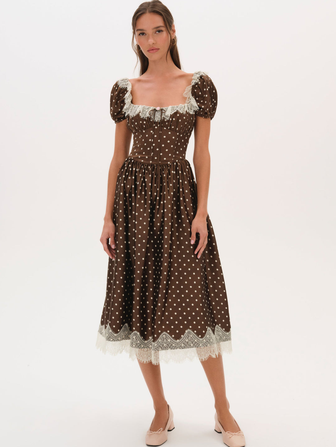 For Love and Lemons Ines Midi Dress - Chocolate