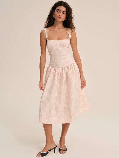 For Love and Lemons Florence Midi Dress - Peach