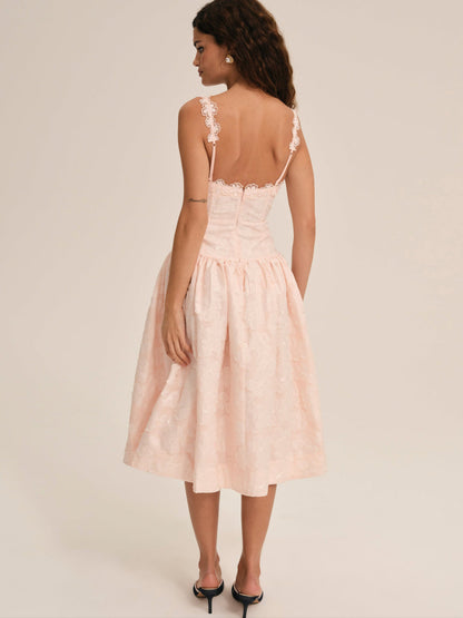 For Love and Lemons Florence Midi Dress - Peach