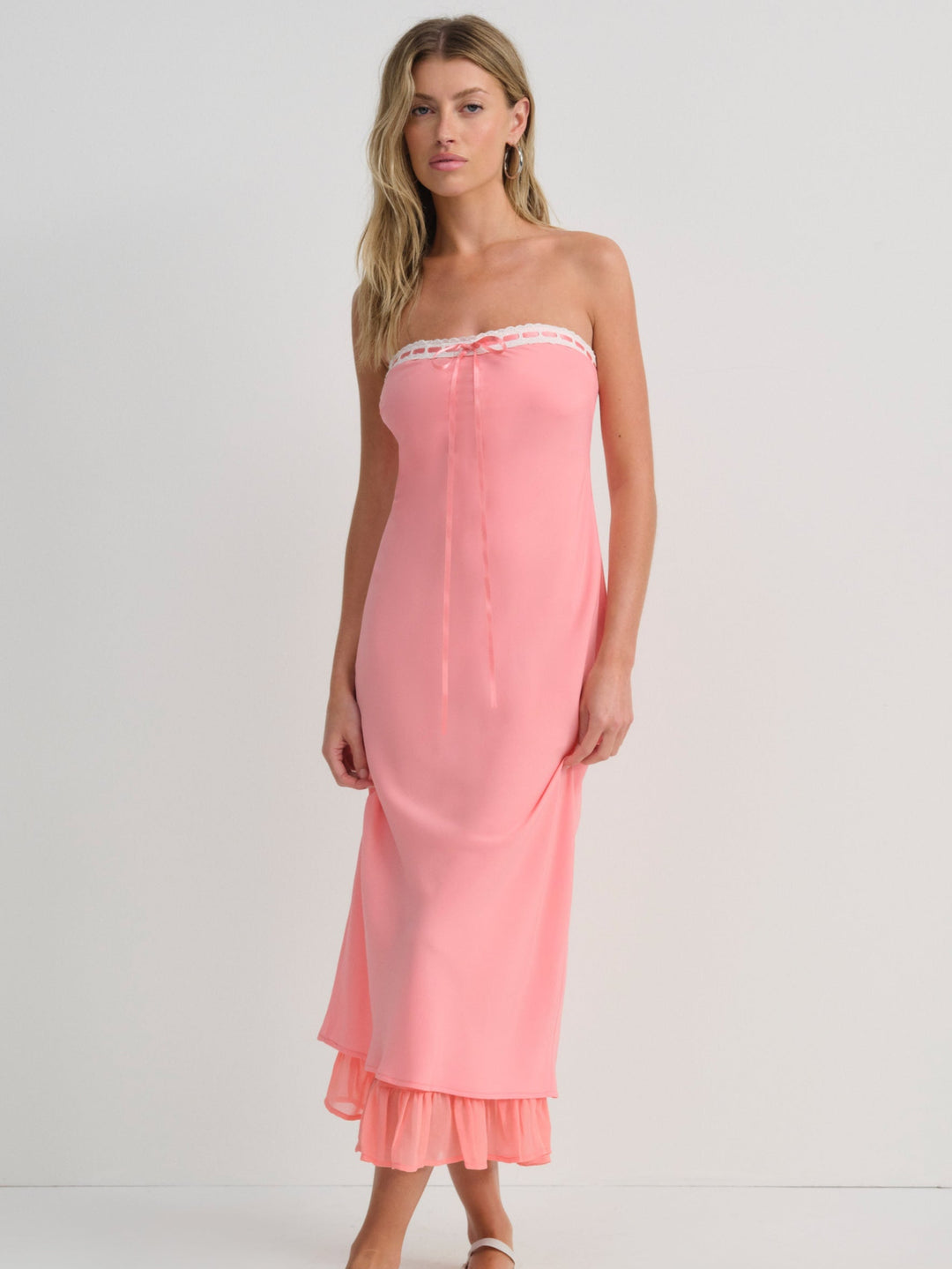 For Love and Lemons Daisy Mae Midi Dress - Coral