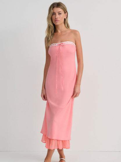 For Love and Lemons Daisy Mae Midi Dress - Coral