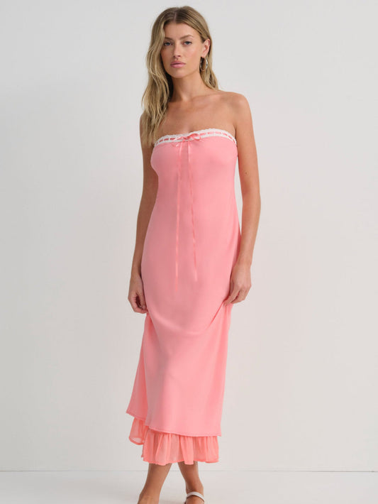 For Love and Lemons Daisy Mae Midi Dress - Coral