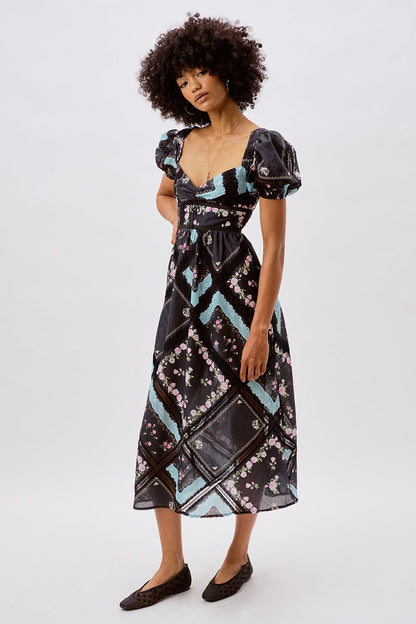 For Love and Lemons Margaret Midi Dress - Black