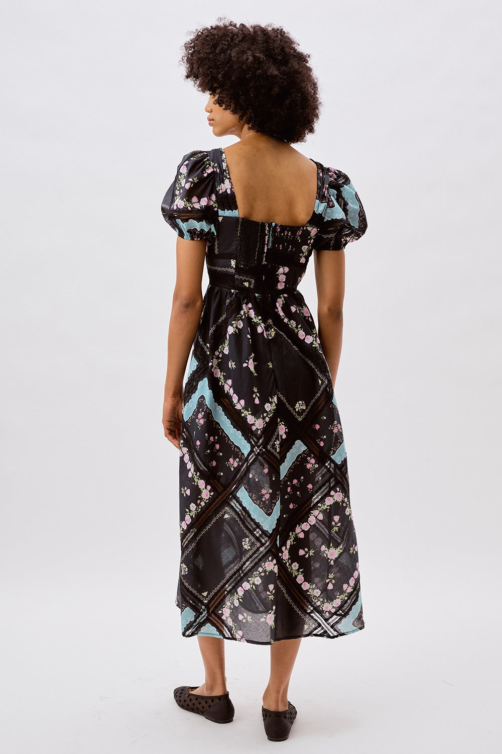 For Love and Lemons Margaret Midi Dress - Black