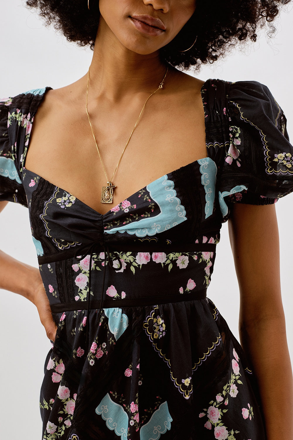 For Love and Lemons Margaret Midi Dress - Black