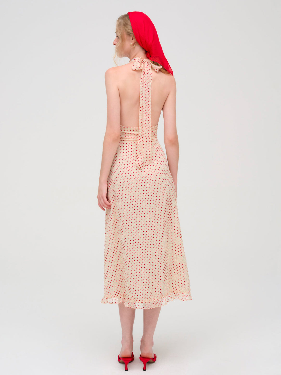 For Love and Lemons Love Dot Midi Dress - Cream