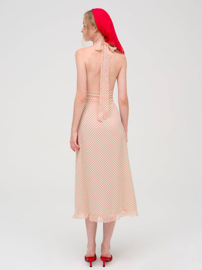 For Love and Lemons Love Dot Midi Dress - Cream