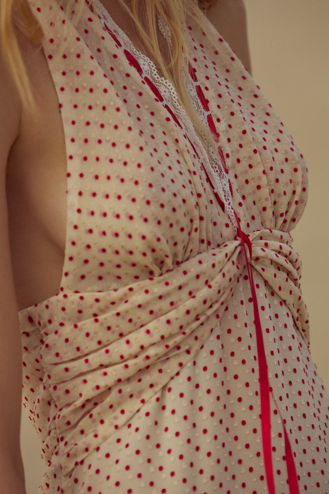 For Love and Lemons Love Dot Midi Dress - Cream