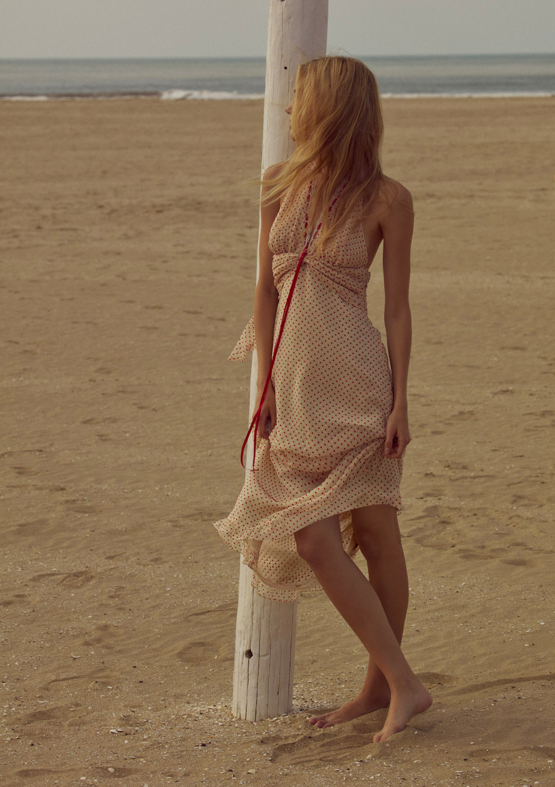 For Love and Lemons Love Dot Midi Dress - Cream