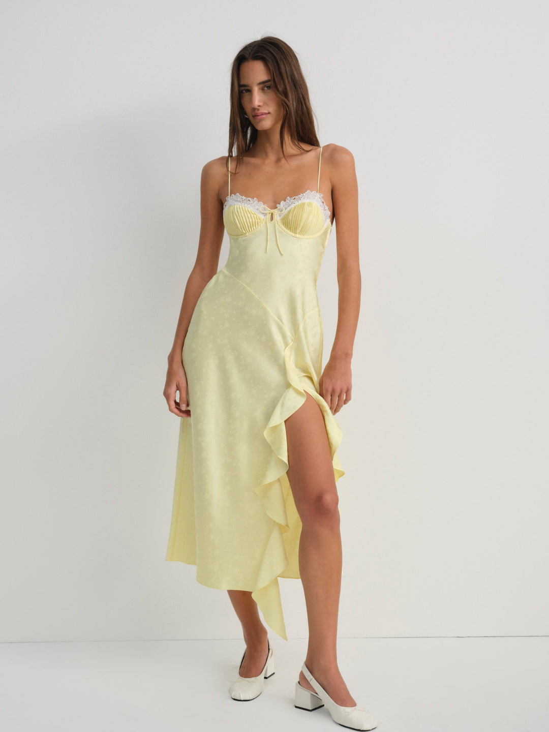 For Love and Lemons Chania Midi Dress - Yellow