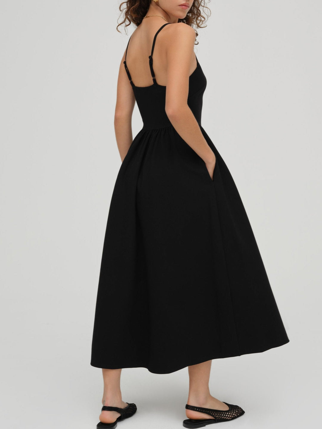 For Love and Lemons Wilhelmina Midi Dress - Black