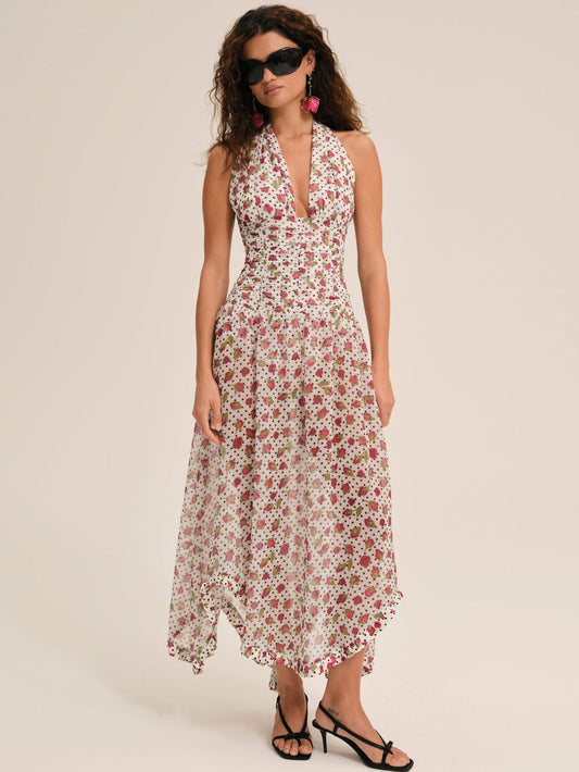 For Love and Lemons Betty Bud Maxi Dress - White