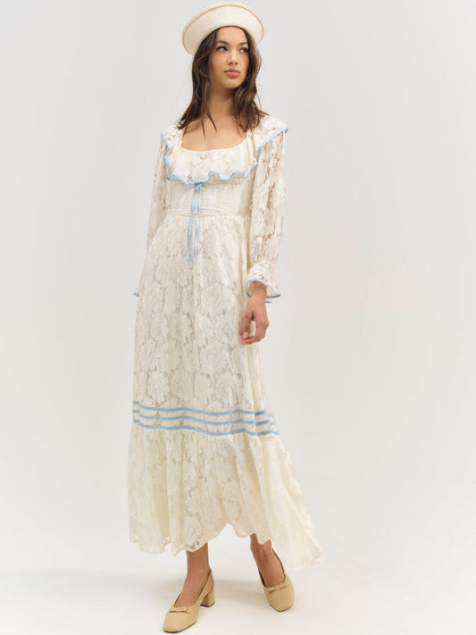 For Love and Lemons Severine Maxi Dress - Cream