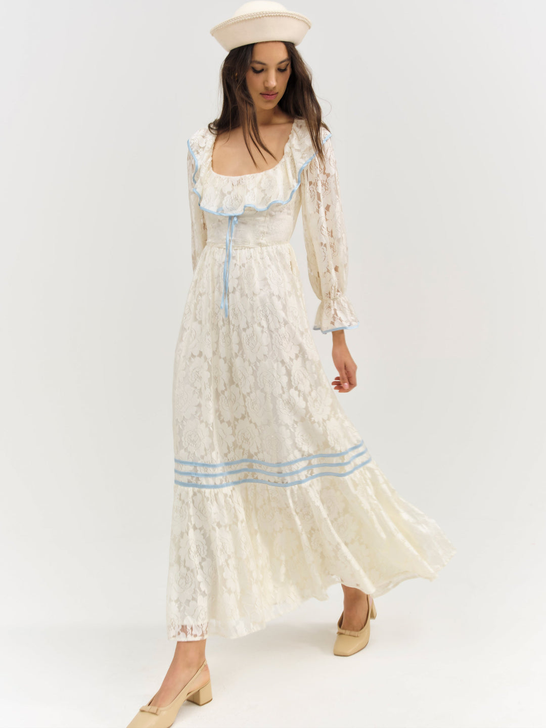 For Love and Lemons Severine Maxi Dress - Cream