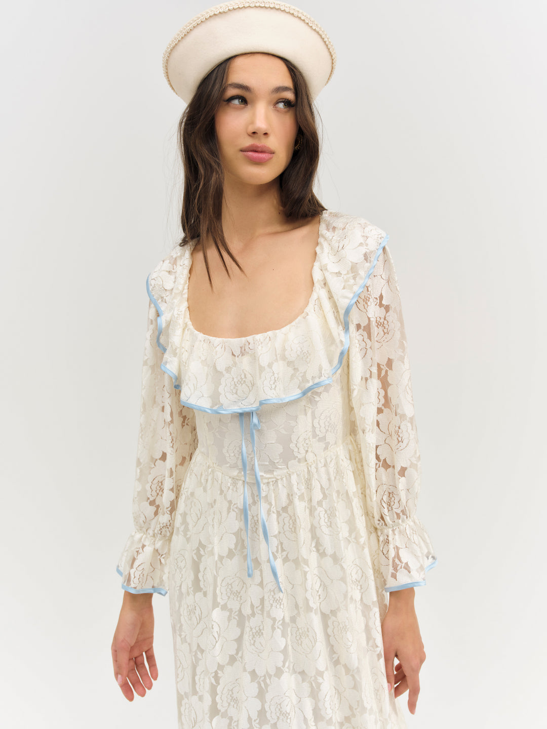 For Love and Lemons Severine Maxi Dress - Cream
