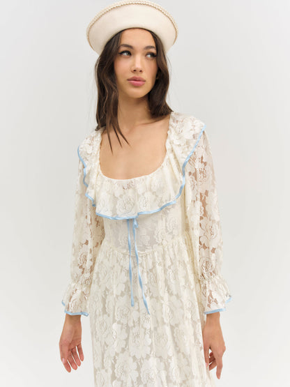 For Love and Lemons Severine Maxi Dress - Cream