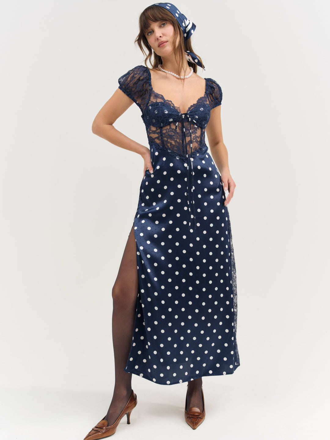 For Love and Lemons Casey Maxi Dress - Navy