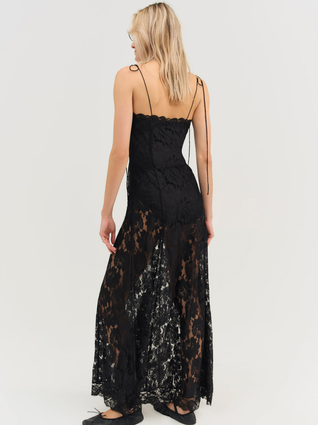 For Love and Lemons Claudia Rose Lace Maxi Dress - Black