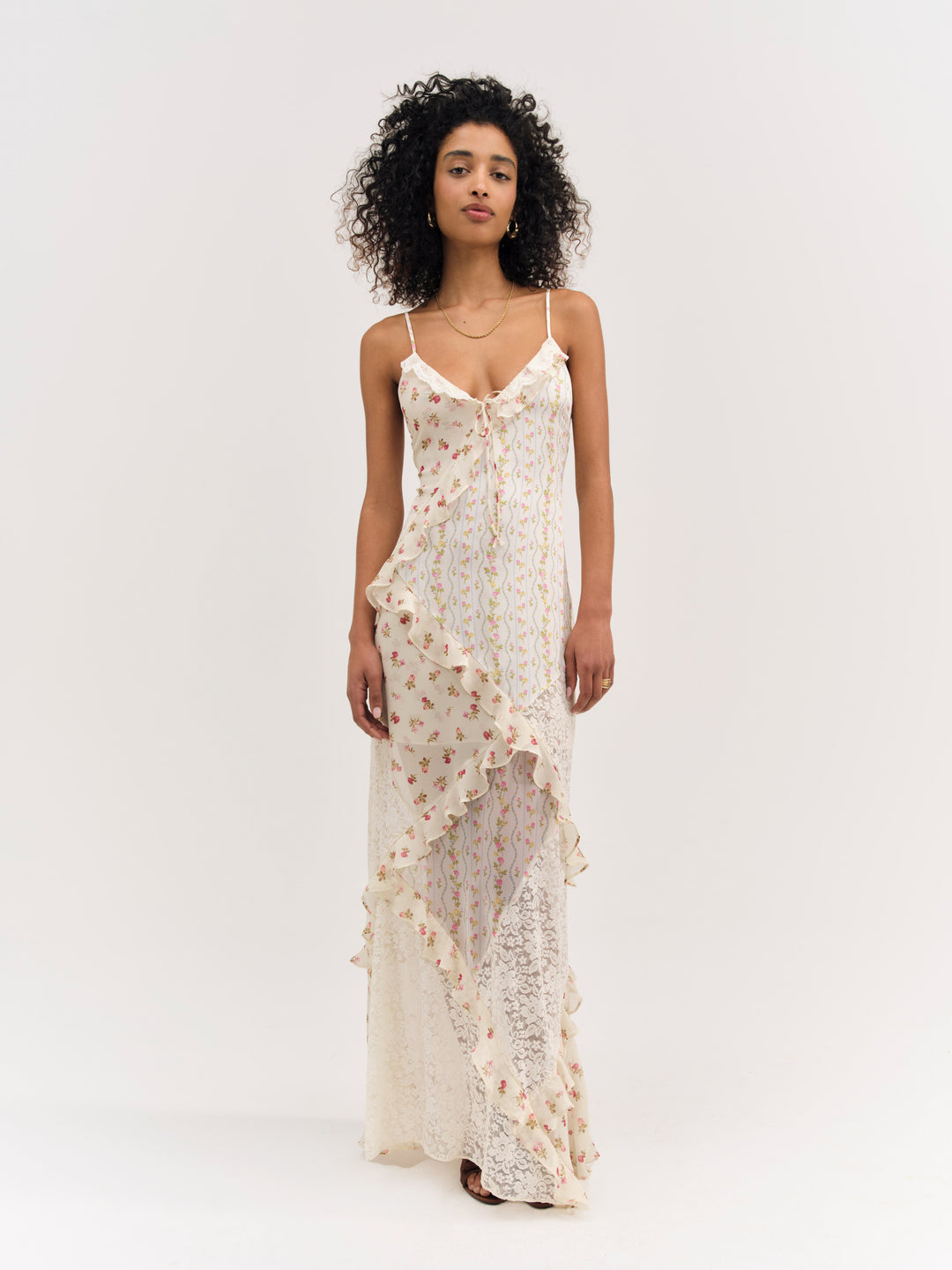 For Love and Lemons Josalyn Maxi Dress - Cream