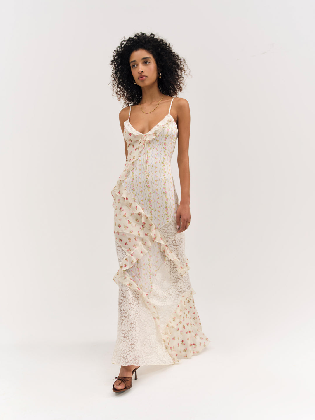 For Love and Lemons Josalyn Maxi Dress - Cream