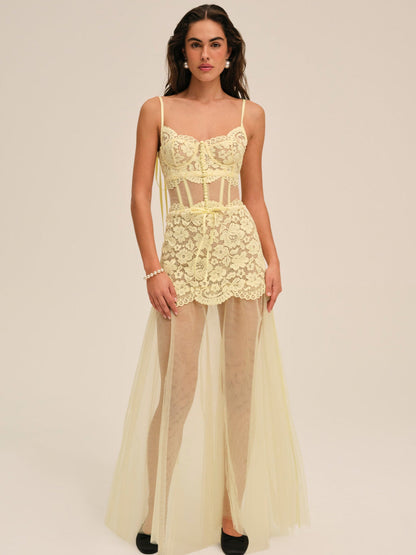 For Love and Lemons Viola Gown - Yellow