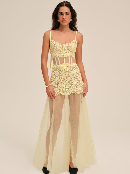 For Love and Lemons Viola Gown - Yellow