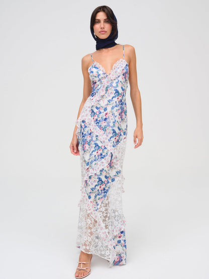 For Love and Lemons Josalyn Maxi Dress - Blue