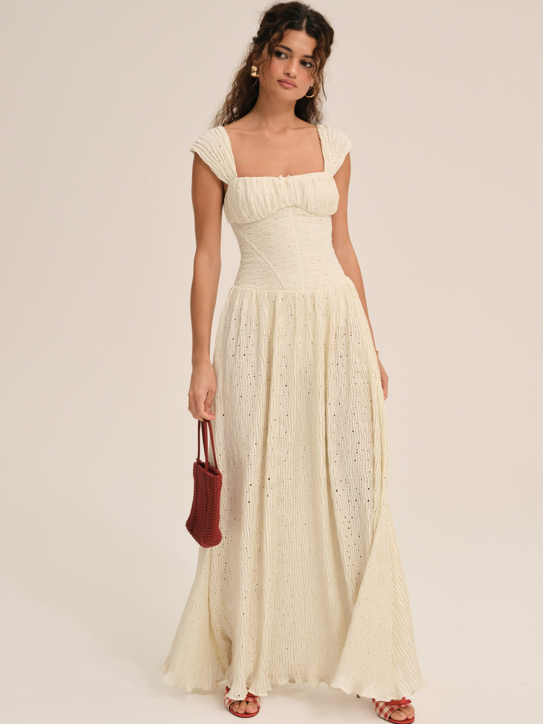 For Love and Lemons Erika Bustier Maxi Dress - Natural
